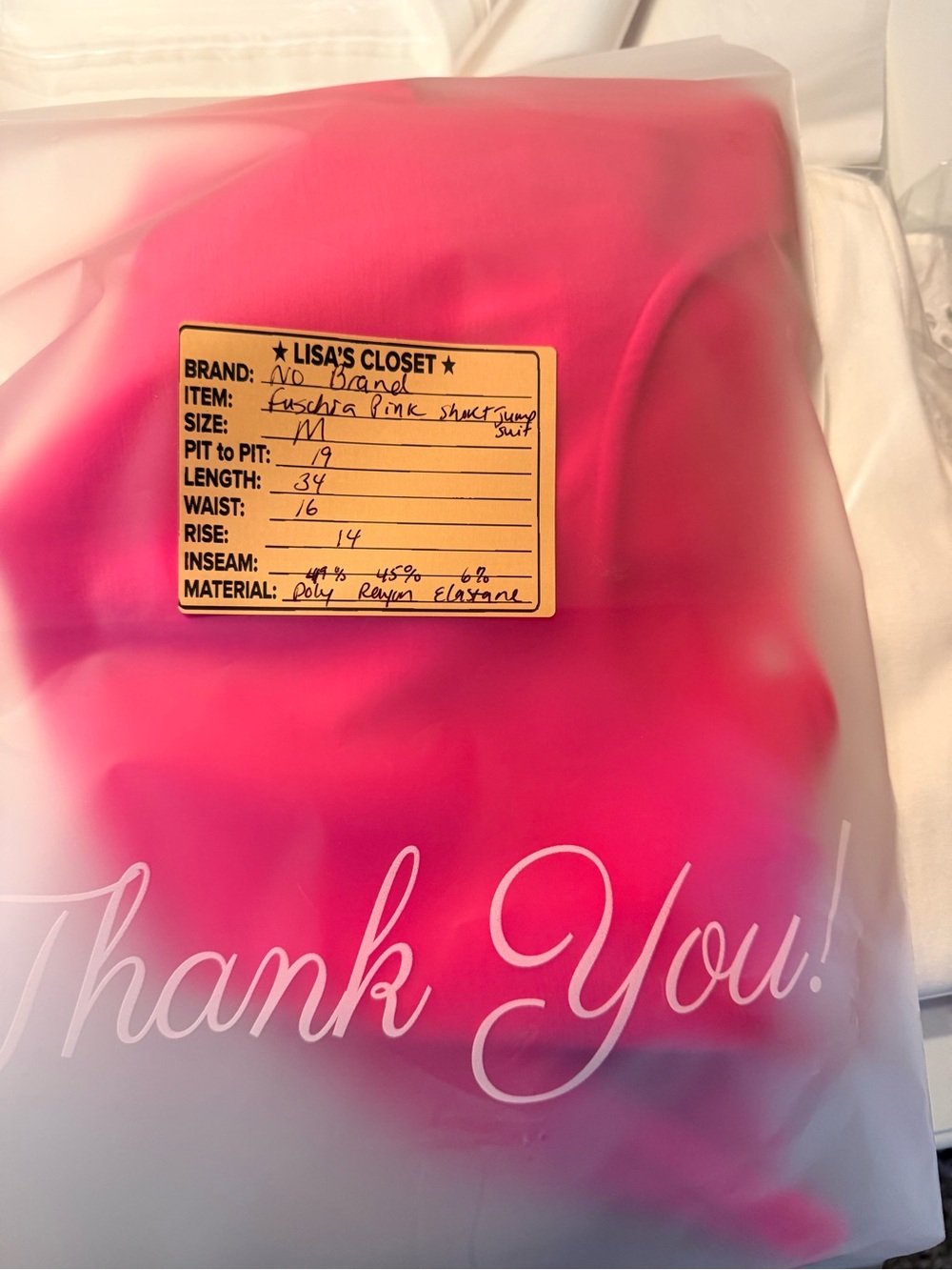 Sleeveless Hot Pink Drawstring Romper - Picture 5 of 5